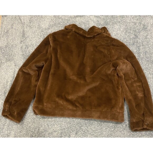 Faux Fur Brown Women’s Jacket SUPER SOFT Size Large Ci Sono - Picture 7 of 8